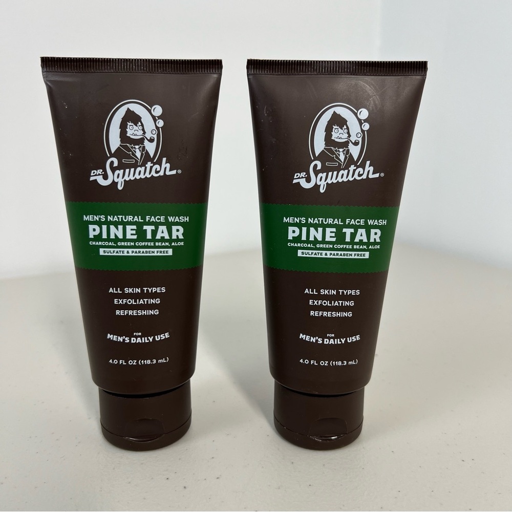 New Sealed Dr. Squatch Pine Tar Face Wash 4.0 oz Lot of 2